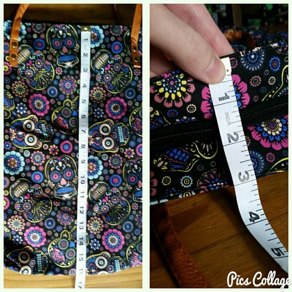 HP!* Floral Sugar Skulls Vinyl Tote - Picture 4 of 7